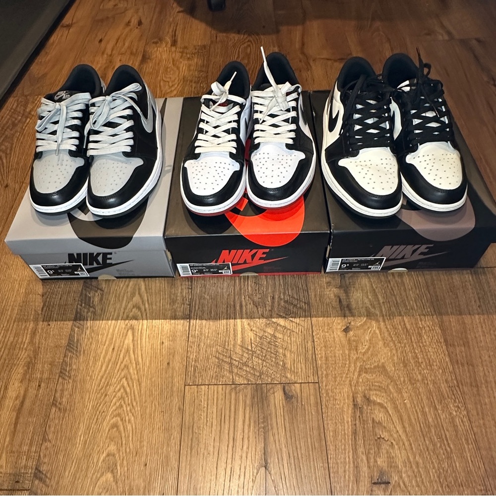 3 ❎ Air Jordan 1 Retro Low OG Lot - 3 pairs Shadow, Black Toe, & Mocha
